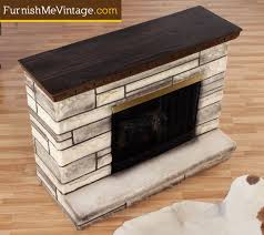 Vintage Electric Faux Stone Fireplace