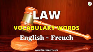 law voary words in french and