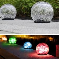 Solar Led Glass Garden Spike Light For