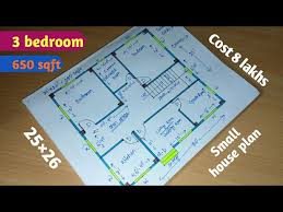 650 Sqft 3 Bedroom House Plan 25 26