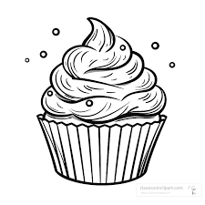 food outline clipart cupcake with cream
