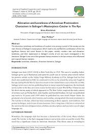 pdf alienation and loneliness of american postmodern characters in pdf alienation and loneliness of american postmodern characters in salinger s masterpiece catcher in the rye