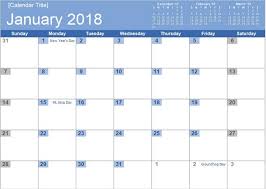 Best Free 2018 New Year Calendar For Excel Word Ms Office