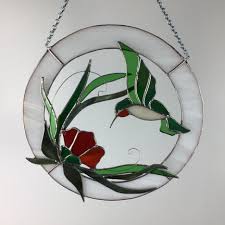 Hummingbird Flower Stained Glass
