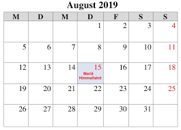 Dies ist eine kalender druckvorlage für januar 2019. Anpassen Kalender August 2019 Mit Feiertagen Drucken Befaro Com