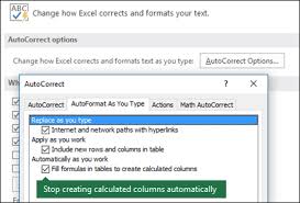 Use Calculated Columns In An Excel Table