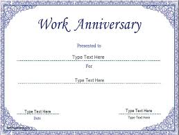 Business Certificate Work Anniversary Certificate Template