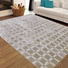 geometric solid viscose area rug