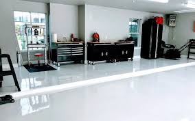 white epoxy garage floor by armorpoxy