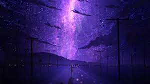 starry stars night sky anime 4k