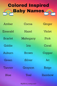 100 colored inspired baby names