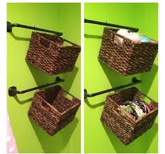 Hang Baskets On Towel Racks Diy Home