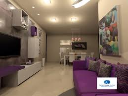 designing a living room with purple