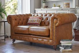 grand chesterfield 2 seater leather sofa