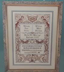 Antique Wedding Sampler Cross Stitch Pattern Chart Cross My