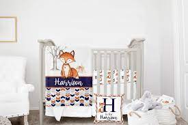Mini Crib Bedding Set Boy Fox Crib