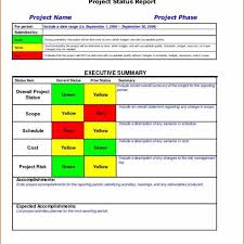 Project Daily Status Report Template Excel Weekly Status Report