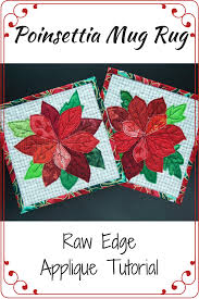 poinsettia mug rug tutorial