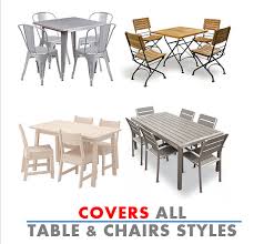 Square Rectangle Table Chair Set Covers With Umbrella Hole Outdoor Custom Made