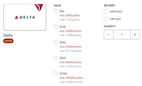 delta gift cards for 1cpp targeted