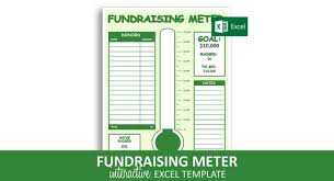 Fundraising Meter Excel Template Donor Tracking List Etsy