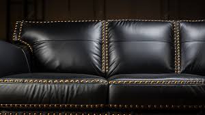 Elegant Sofa With Matte Black Leather