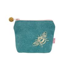 gold embroidered mini zip purse 507