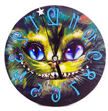 cheshire cat grin clock alice in