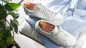 A little cleaning vinegar, baking soda, magic erasers, and more can be used to clean your white shoes, depending on the material of the shoes. How To Clean White Sneakers With Less Stress Oliver Cabell