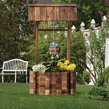 Wishing Well Wooden Planter