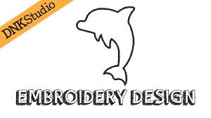 Dolphin Applique Outline Machine Embroidery Design Redraw