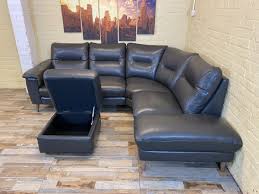 gorgeous dark grey leather corner sofa