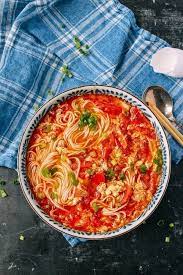 Tomato Egg Noodles Chinese gambar png