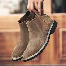 Chelsea boots are arguably the most versatile footwear a man can rock. Mens Fashion Tide Boots Genuine Leather Chelsea Boots Men Suede Luxury Ankle Boots High Top Martin Boots Plush Fur Winter Boots Big Offer 4724 Cicig