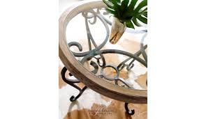 decorative glass top table with wrought