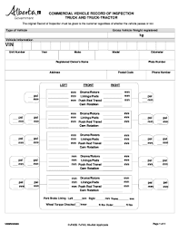 commercial vehicle record of inspection