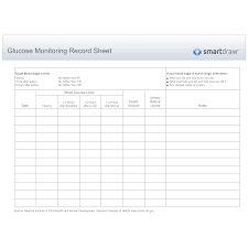 Glucose Monitoring Record Sheet
