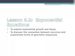 Ppt Lesson 6 2 Exponential Equations