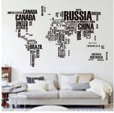 World Map Wall Sticker Country Names