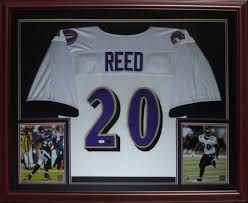 With plenty of apparel options that feature team colors and logos, you're sure to find just the gear you. Ed Reed Autographed Baltimore Ravens White 20 Deluxe Framed Jersey Jsa