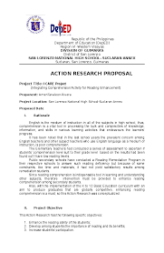 Strategic teaching activities in reading (star) title of research subject area: Doc Action Research Proposal Project Title I Care Project Integrating Comprehension Activity For Reading Enhancement Arnen Rivera Academia Edu