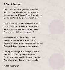 a short prayer poem by rees prichard