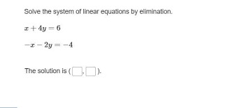 Linear Equations By Elimination X 4y 6