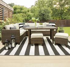 outdoor wicker sectional dining set