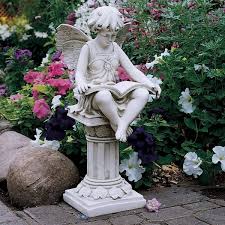 British Reading Fairy Garden Statue