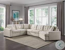 Logansport Beige Sectional With Pull
