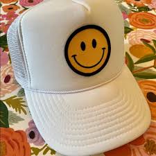 Smile face embroidered foam mesh back cap. Accessories Smiley Face Trucker Hat Poshmark
