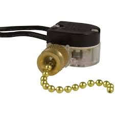Single Circuit Pull Chain Switch Brass