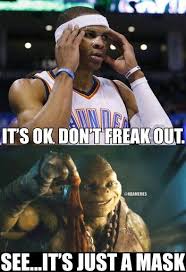*parody* not affiliated with national basketball association. Russell Westbrook As A Ninja Turtle Sports Humor Nba Memes Oklahoma City Thunder