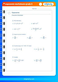 How To Use Exponents Worksheets Grade 8